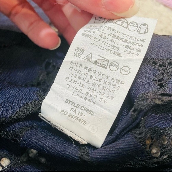 J. CREW Blue Lace Cap Sleeve Top Size 00 - Picture 10 of 13